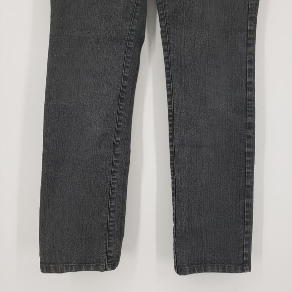 3/$25 Lafayette 148 Slim Straight Jeans 2 Mid Rise Ankle Length Stretchy Gray - Picture 8 of 10